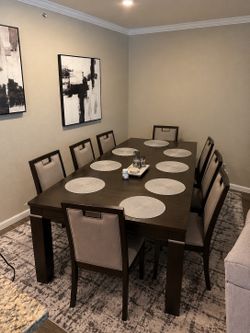 Dark Espresso Extendable Dining Set – Seats 6-8