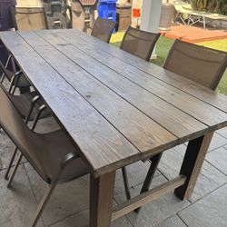 Large Farmers Table w/ 8 Chairs