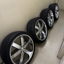 24” X 10”  Chrome Rims 