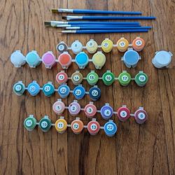 Acrylic Paint With Brushes 