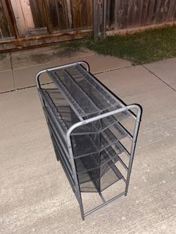 5-tier rolling shoe rack