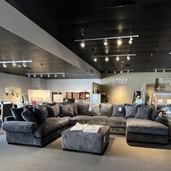 Grey 4PC Chaise Sectional Couch