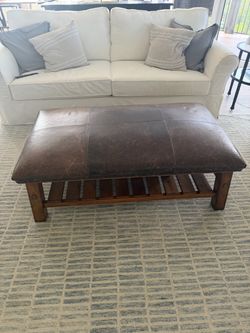 Leather Ottoman