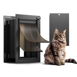 BRAND NEW Small Pet Door For Walls, Black Aluminum, 22lb Capacity Flap 6 1/2X10