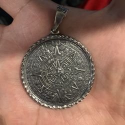 925 Silver Aztec Calendar Pendent 