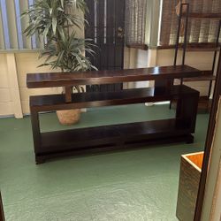 Dark Wood Media Console Side Table