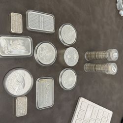 Silver Bars And Coins