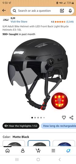 ILM Adult Bike Helmet with LED Front Back Light Bicycle Helmets E3-10L