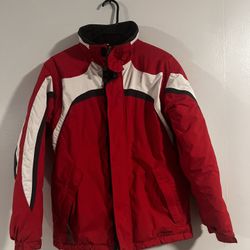 Columbia OmniTech Waterproof Breathable Ski Red Jacket Size 14/16 YOUTH 