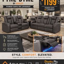 🔥 FYNE-DYME Power Reclining Sofa or Loveseat by Ashley 🔥