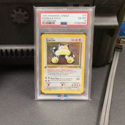 1999 Pokémon Snorlax Jungle Hollow First Edition PSA 6