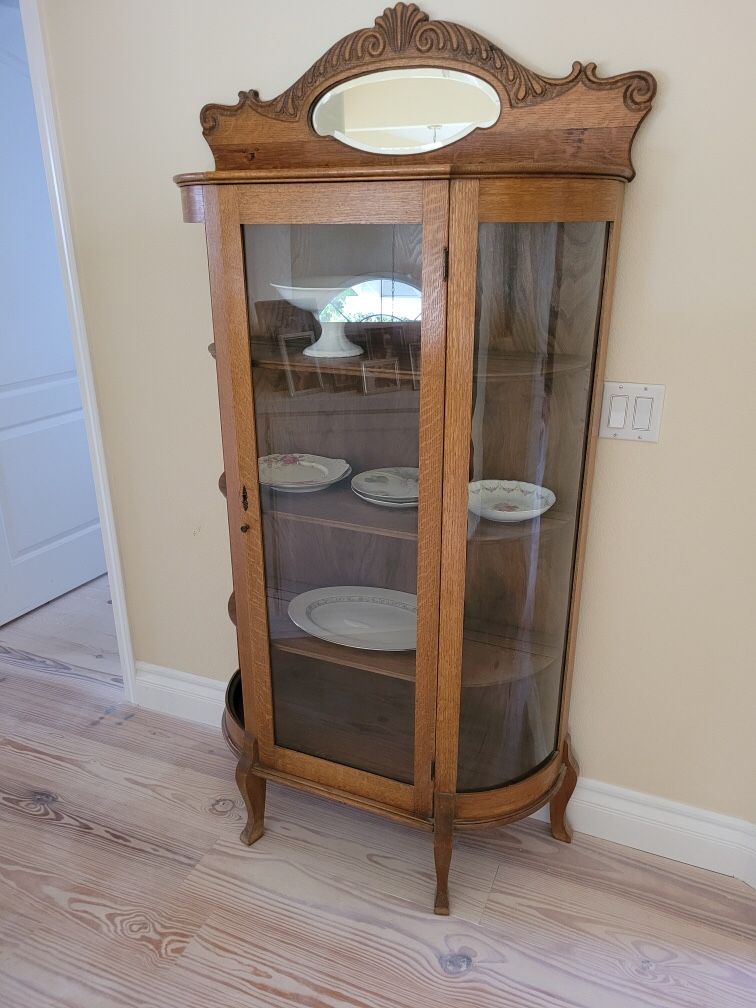 Free Antique China Cabinet- Curved Glass