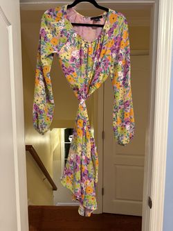 Women's Dress - Fresh Garden Floral Elastic Waist Dress