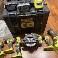 Ryobi full set with dewalt box