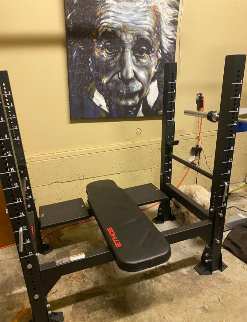 ETHOS Olympic Weight Bench with Adjustable Rack – Heavy Duty