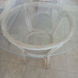 Glass Top Table With 4 Chairs 