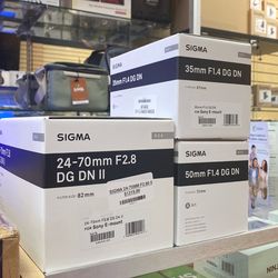 3lens Kit sigma 24-70mm f2.8ii.  35mm f1.4. 50mm f1.4 for Sony E