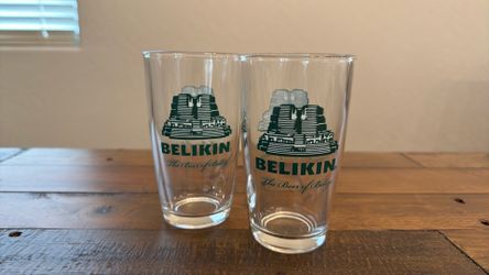 Belikin Belize Beer Glasses, Set of 2