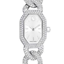 New Swarovski Silver Chain Watch