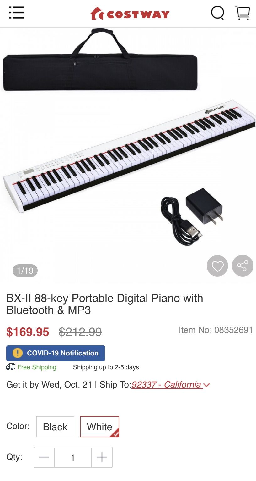 Keyboard 88 key portable digital piano(black see last pic)