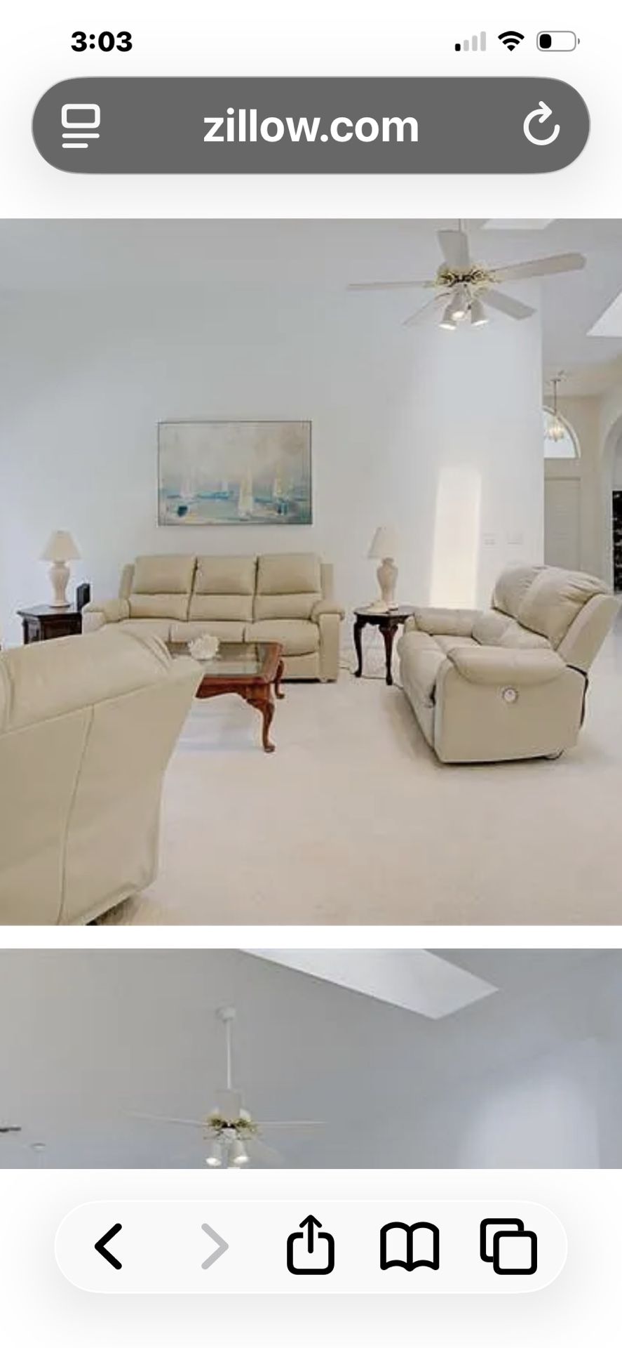 Leather Power Reclining Furniture Set In