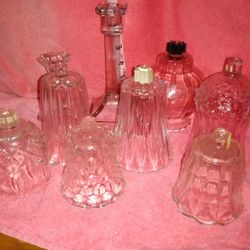 Lot Of Crystal Candle Holders. Top Pieces