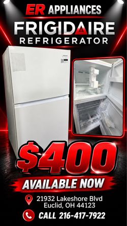 Frigidaire Top-Freezer Refrigerator White $25 Down