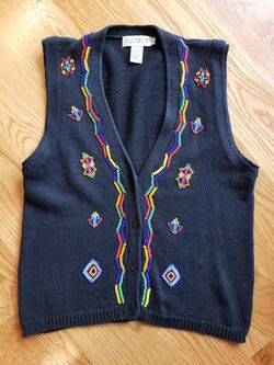 M.J. Carroll sweater vest with beading
