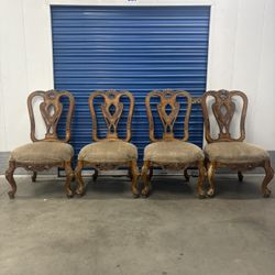 Large 4 Antique Dining Chairs 
