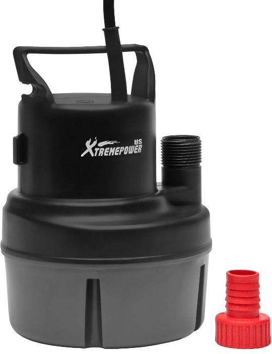 1/6HP Submersible Water Utility Pump, 1100 GPH Portable Sump Pump for Pool Draining, Pool Cover Pump 10 FT Cord for Basements, Pool, Fountains