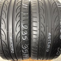2 Tires 235 35 19 Hankook Ventus V12 Evo2 High Tread No Repairs
