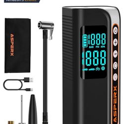 ASPERX AX160 Tire Inflator, 160PSI Cordless Air Pump for Car Tires, 2X Faster Air inflator with Pressure Detection, Portable Tire Pump with LED Light 