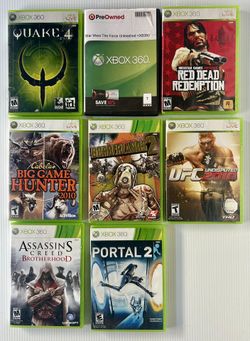 Xbox 360 Games Lot of 8 UFC2010 Assassin’s Creed Quake 4 Borderlands 2 & More