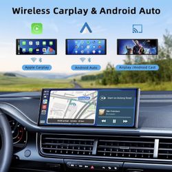 9.26-inch Wireless CarPlay Screen for Car Compatable with Apple CarPlay& Android Auto,Portable Car Stereo with GPS Navigation,Bluetooth,Mirror Link,Dr