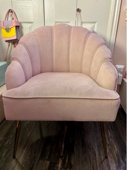 Pink Scalloped Armchair