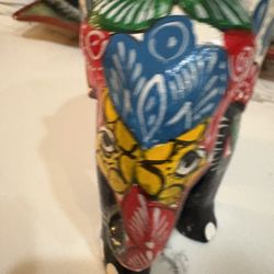 Multi Colored Hand Painted Elephant