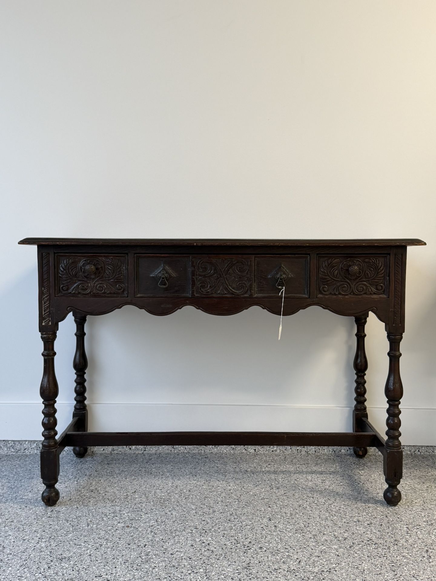 Baroque Revival Oak Side Table