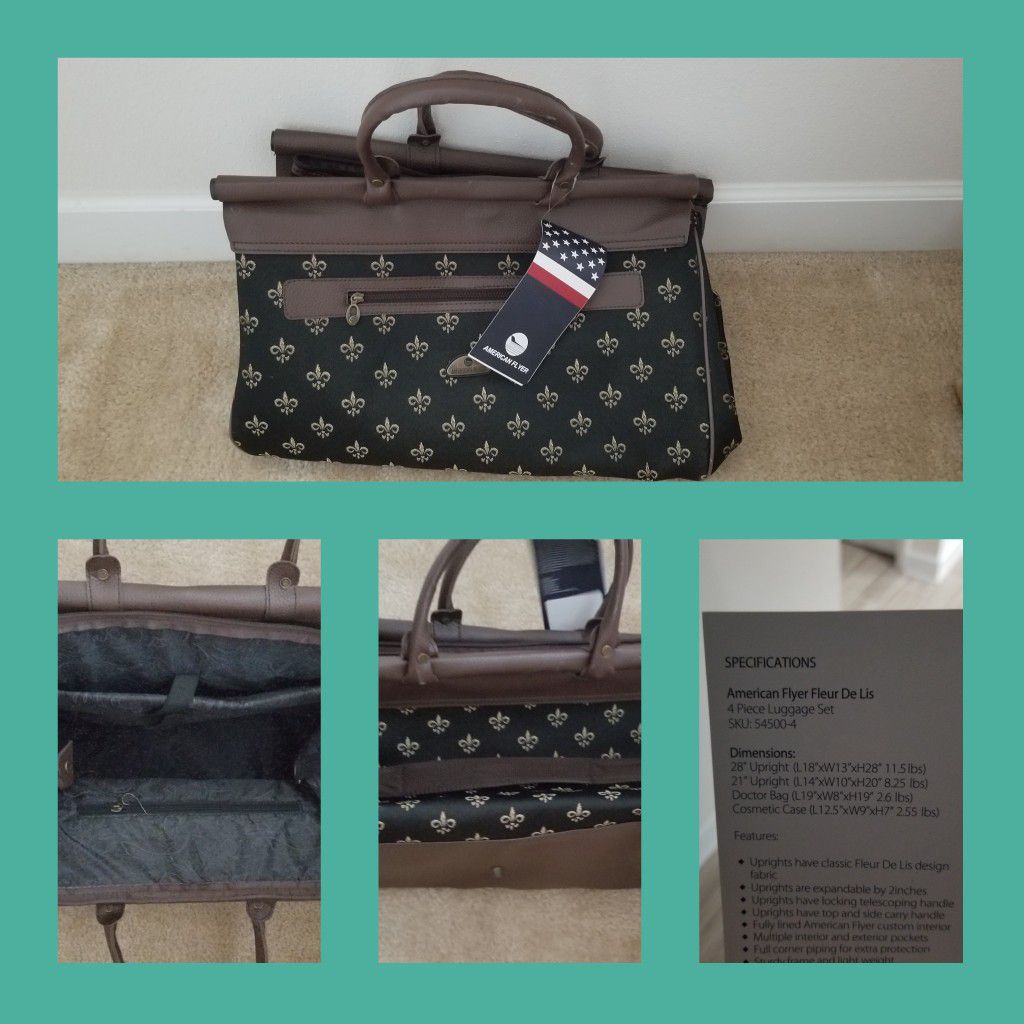 Large Travel/Doctor's Bag - New with tags- measurements on attached picture
