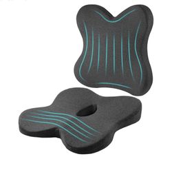 Seat Cushion and Back Cushion Combo for Office Chair, Pure Memory Foam Ergonomic Seat Cushions and Orthopedic Lumbar Support Pillow for Tailbone