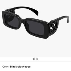 Gucci Chaise Lounge Narrow Rectangular Sunglasses