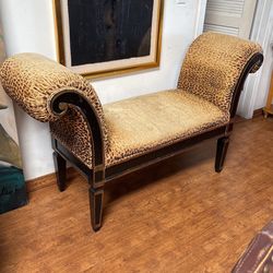 Leopard cushion bench
