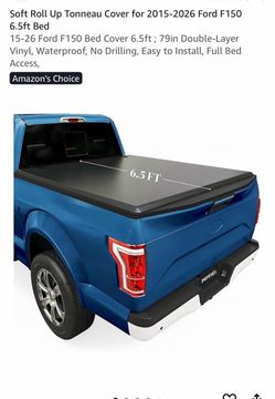 Soft Roll Up Tonneau Cover for 2015-2026 Ford F150 6.5ft Bed