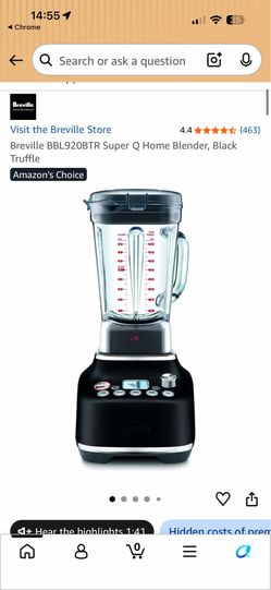 Breville bbl920btr blender with brand new accessories