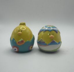Colorful Ceramic Chick Salt and Pepper Shakers - Easter, Spring