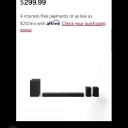 LG S55ST DOLBY 5.1 SURROUND WITH POWERED SIB & REAR SURROUND & REMOTE.