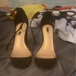 Black High heel With Clear Strap 