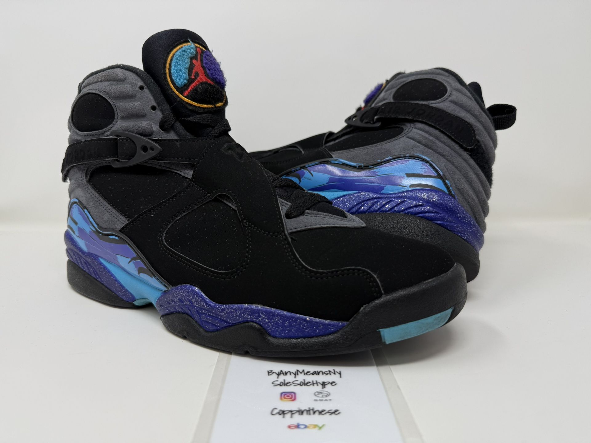 USED 2015 NIKE AIR JORDAN RETRO AQUA 8 SIZE 10.5