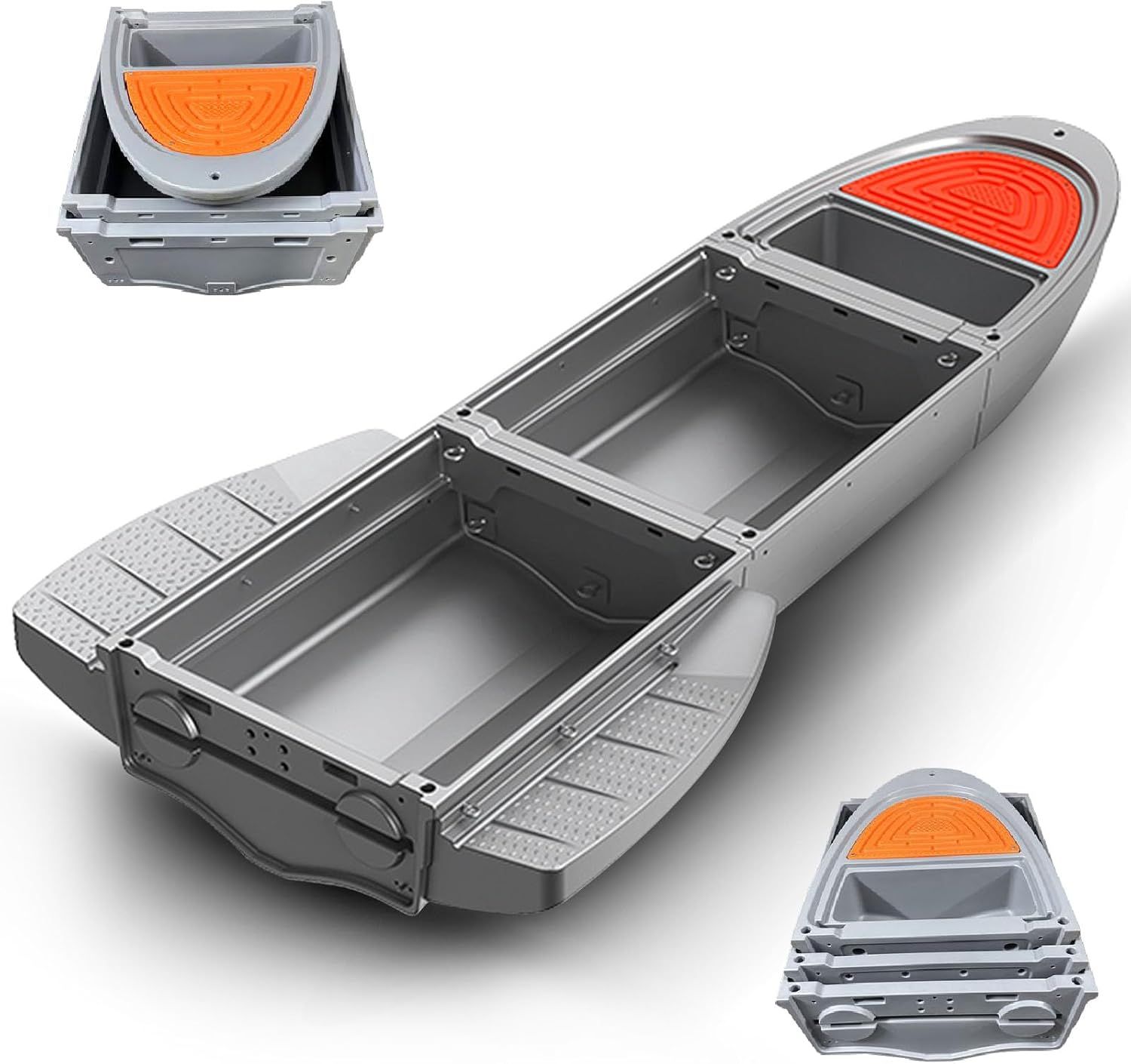 Fishing Boat, B1 Pontoon Boat with 3 Foldable Modular Boats and 2 Pontoons