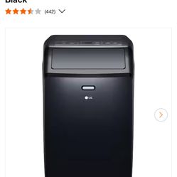 LG 10,000 (DOE) BTU 115-Volt Portable Air Conditioner Cools 450 Sq. Ft. with Dehumidifier and Wi-Fi in Black