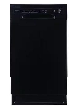 EdgeStar 18 Inch Wide 8 Place Setting Energy Star Certified Built-In Front Control Dishwasher - Black